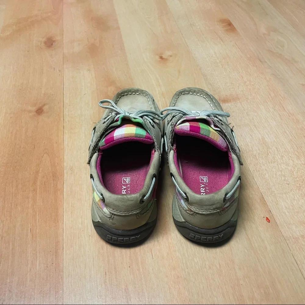 Sperry Multi-Color Plaid Intrepid AC Girls Slip On Loafer Boat Shoes Size 11